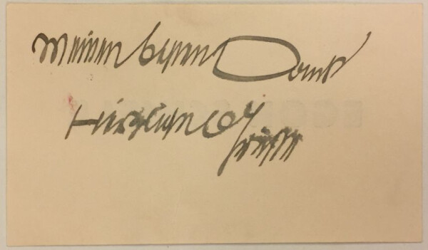 Egon Schiele’s calling card with a message to an unknown recipient 