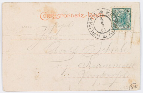 Postkarte von Egon Schiele an Adolf Schiele Bild 2