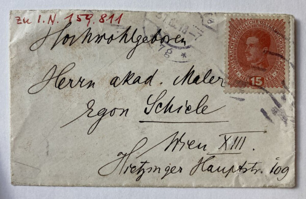 Visitkarte von Hans von Ankwicz-Kleehoven mit einer Notiz für Egon Schiele Bild 3