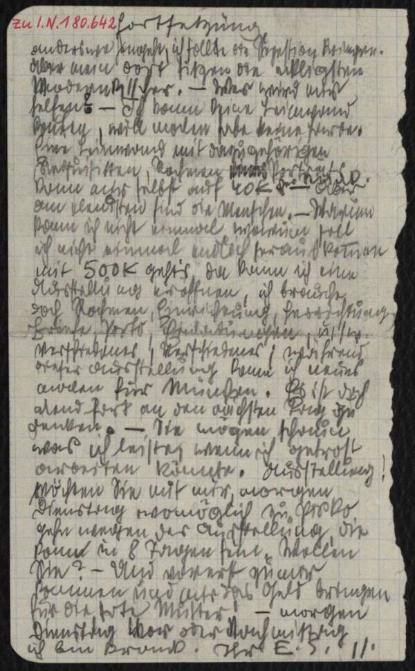 Letter from Egon Schiele to Arthur Roessler Bild 2