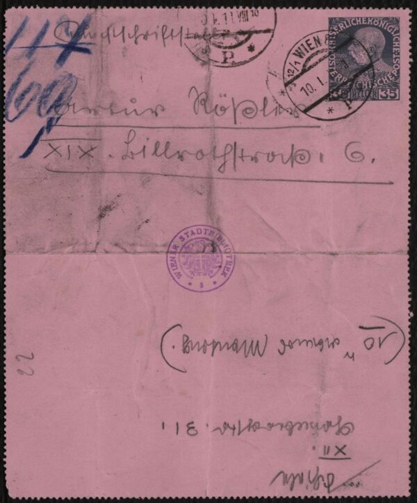 Letter from Egon Schiele to Arthur Roessler Bild 4