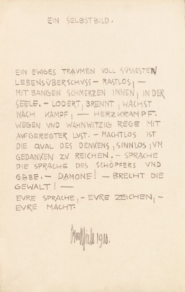 Gedicht von Egon Schiele: „Ein Selbstbild“ 