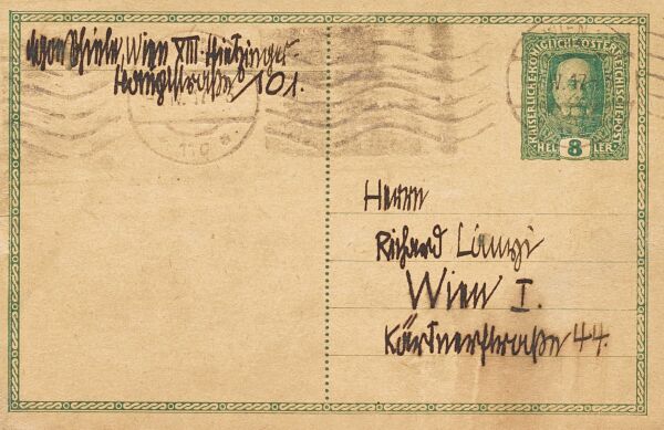 Postcard from Egon Schiele to Richard Lányi Bild 2