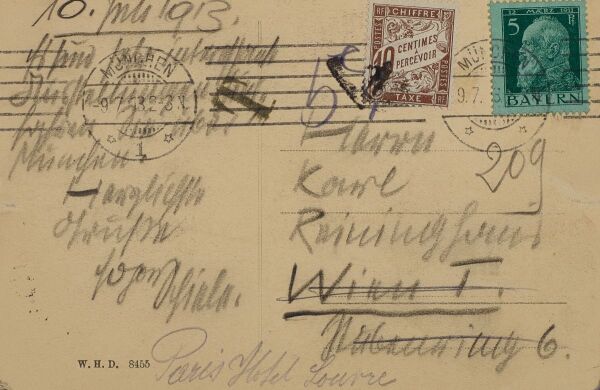 Postkarte von Egon Schiele an Carl Reininghaus Bild 2