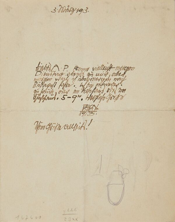 Brief von Egon Schiele an Anton Peschka Bild 1