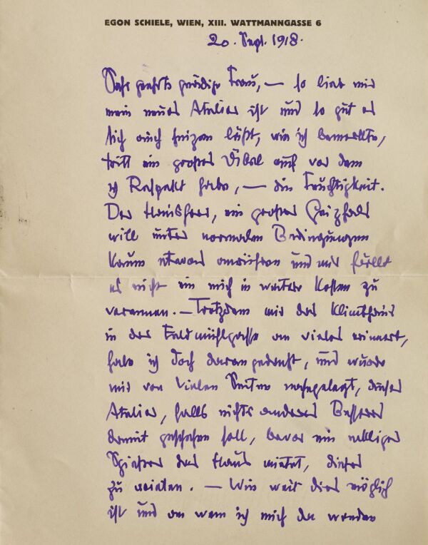Brief von Egon Schiele an Broncia Koller-Pinell Bild 2