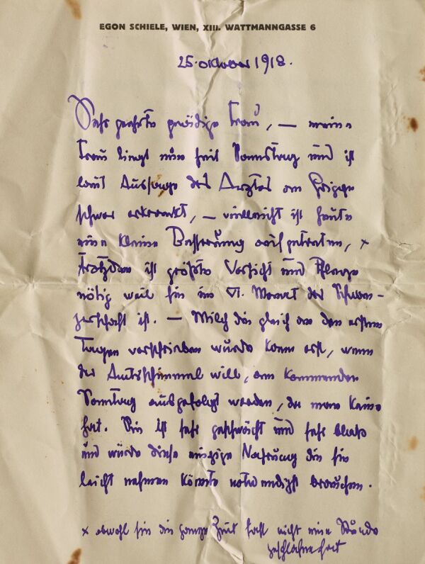 Brief von Egon Schiele an Broncia Koller-Pinell Bild 1