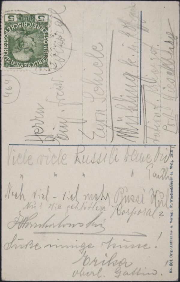 Postkarte von Edith Schiele an Egon Schiele Bild 2
