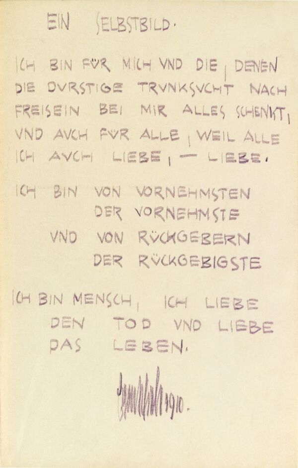 Gedicht von Egon Schiele: „Ein Selbstbild“ Bild 1