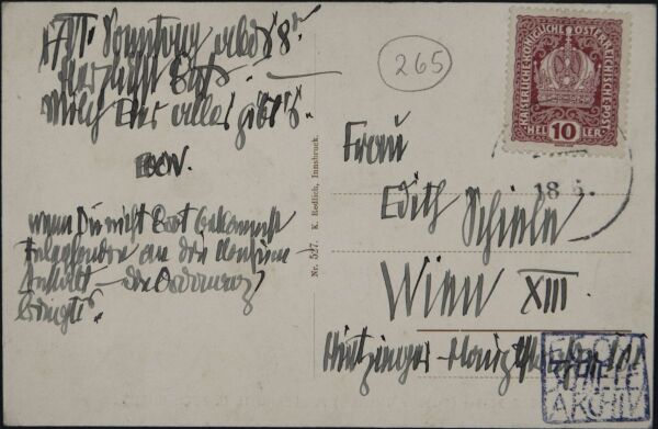 Postcard from Egon Schiele to Edith Schiele Bild 2