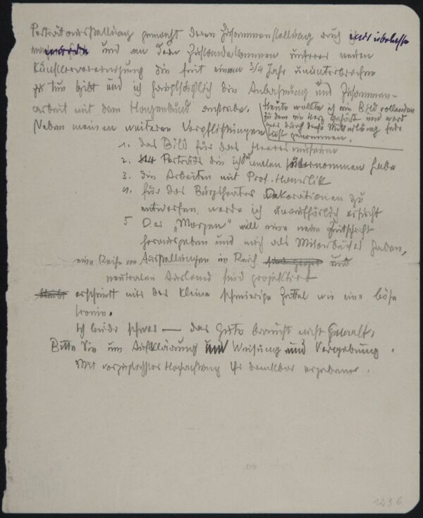 Draft for a letter from Egon Schiele to Wilhelm John Bild 3