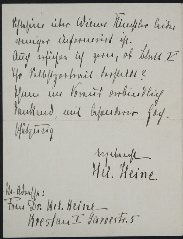 Letter from Helene Heine to Egon Schiele Bild 3
