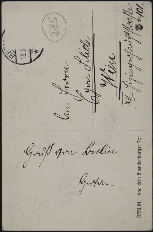 Postkarte von Gertrude Schiele an Egon Schiele Bild 2
