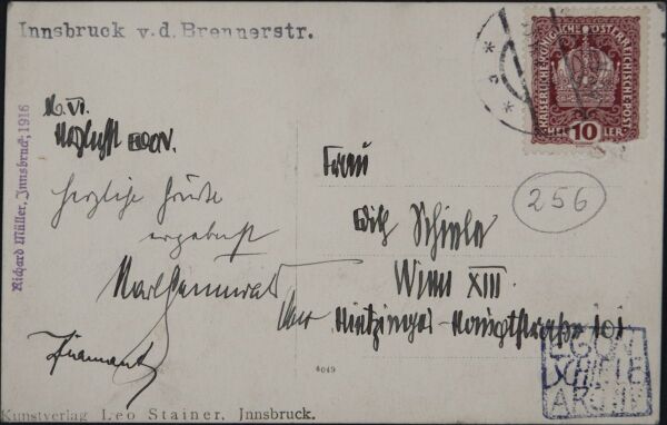 Postkarte von Egon Schiele an Edith Schiele Bild 2