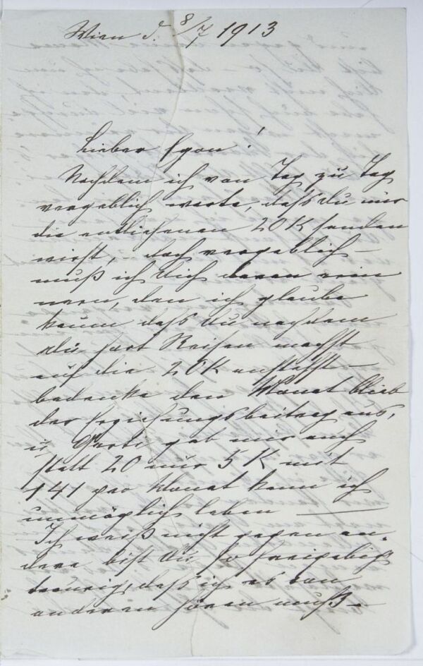 Brief von Marie Schiele an Egon Schiele Bild 1