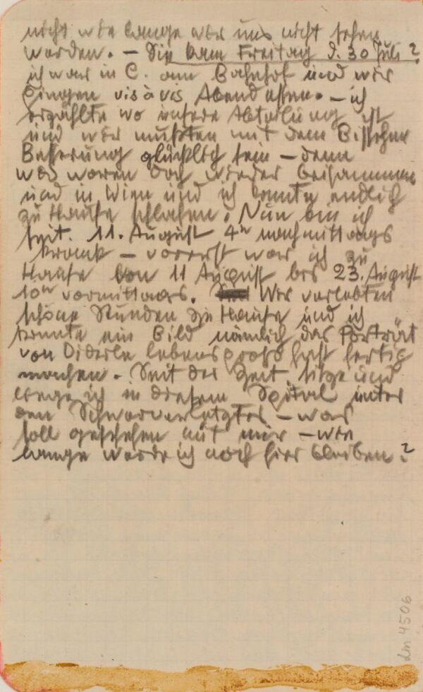 Tagebucheintrag von Egon Schiele Bild 4