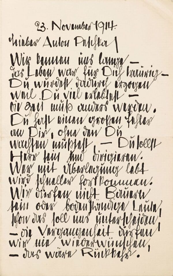 Brief von Egon Schiele an Anton Peschka 
