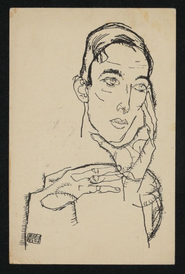 Postkarte von Egon Schiele an Robert Philippi