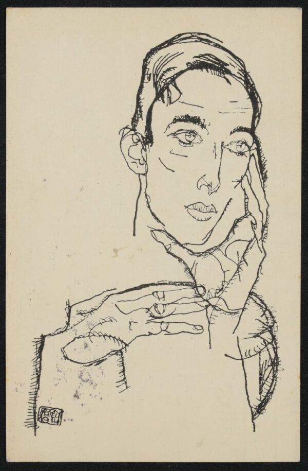 Postkarte von Egon Schiele an Erich Lederer