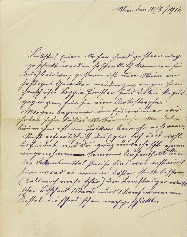 Brief von Josefine Harms an Edith Schiele 