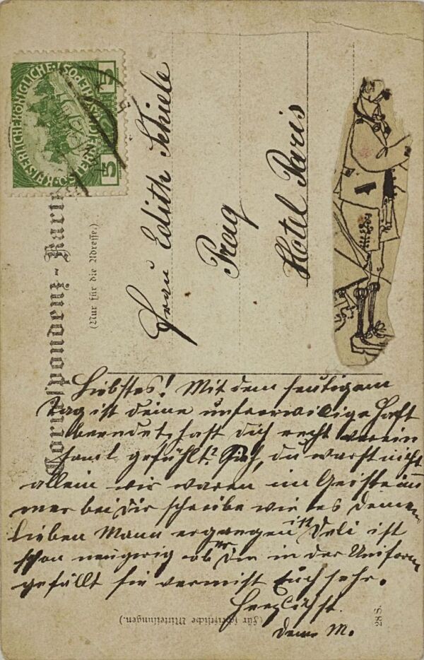 Postkarte von Josefine Harms an Edith Schiele Bild 2