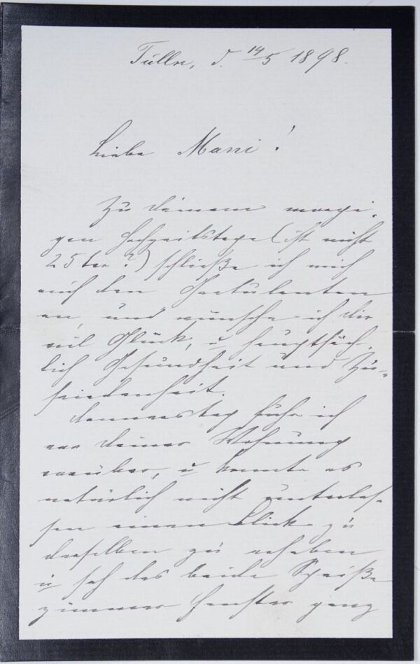 Brief von Marie Schiele an Marie Czihaczek