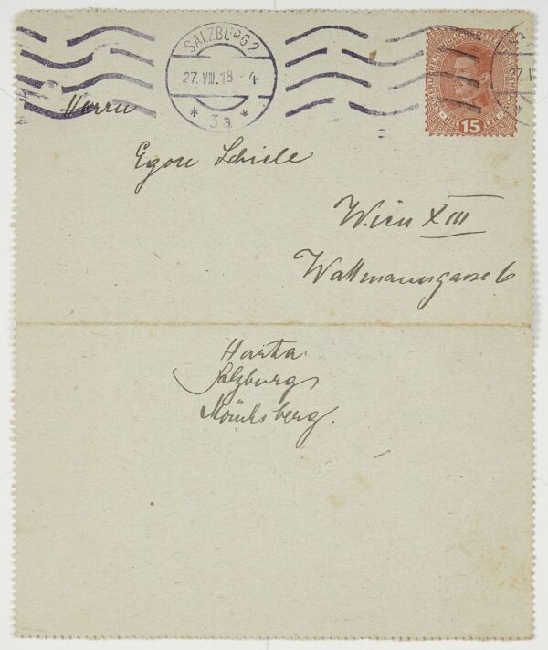 Brief von Felix Albrecht Harta an Egon Schiele Bild 2