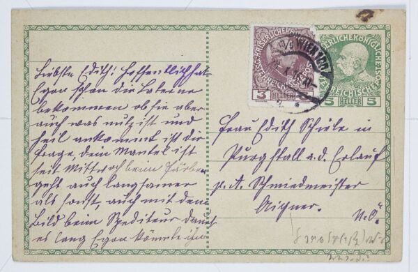 Postkarte von Josefine Harms an Edith Schiele 