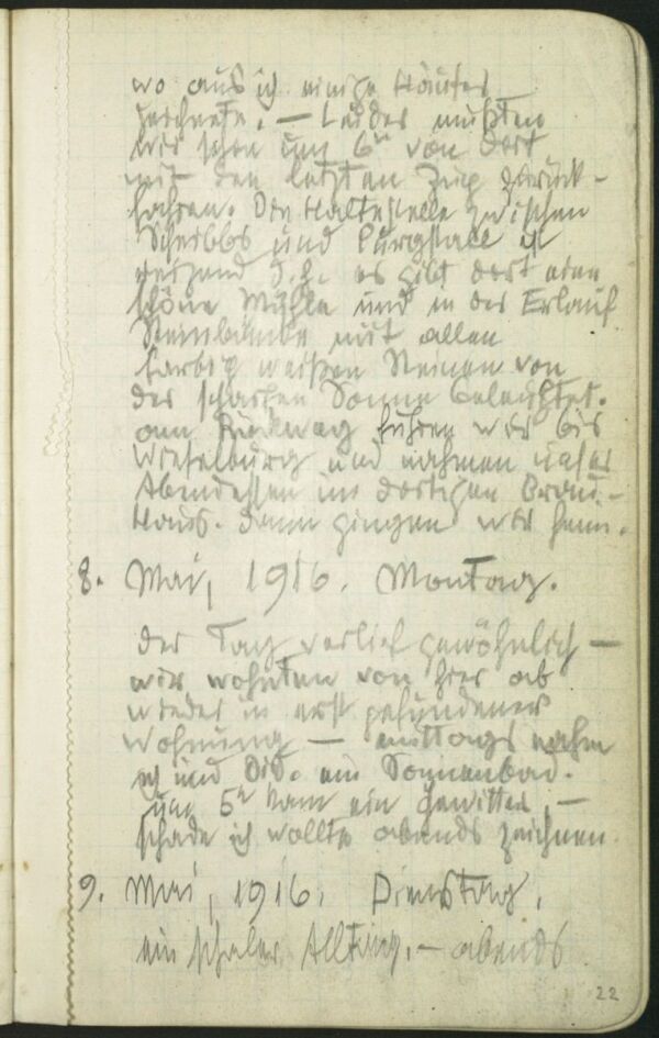 Entry into Egon Schiele’s war diary Bild 2