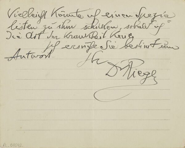 Letter from Heinrich Rieger to Anton Peschka Bild 2