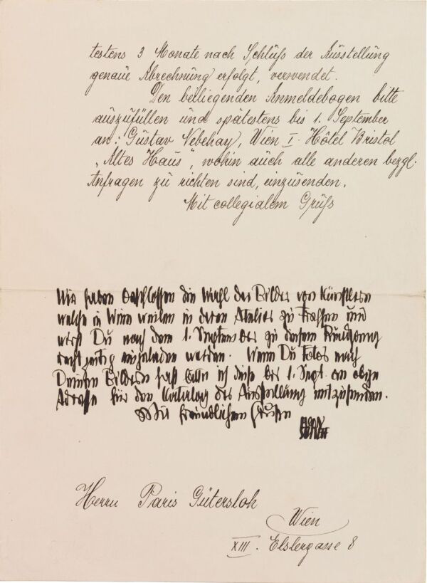 Letter from Egon Schiele and the art dealer’s Gustav Nebehay, office, to Albert Paris Gütersloh Bild 2