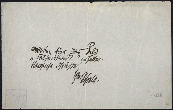 Quittung von Egon Schiele für Franz Hauer 