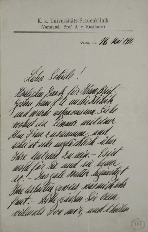 Brief von Erwin von Graff an Egon Schiele 