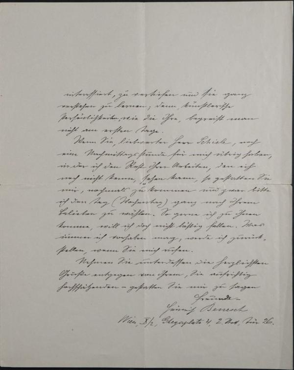 Brief von Heinrich Benesch an Egon Schiele Bild 3
