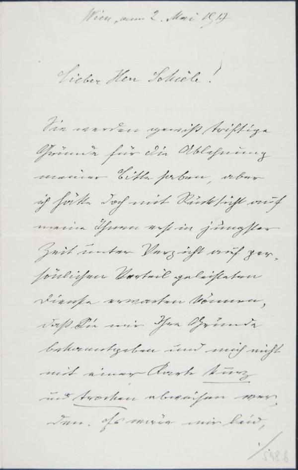 Letter from Heinrich Benesch to Egon Schiele 