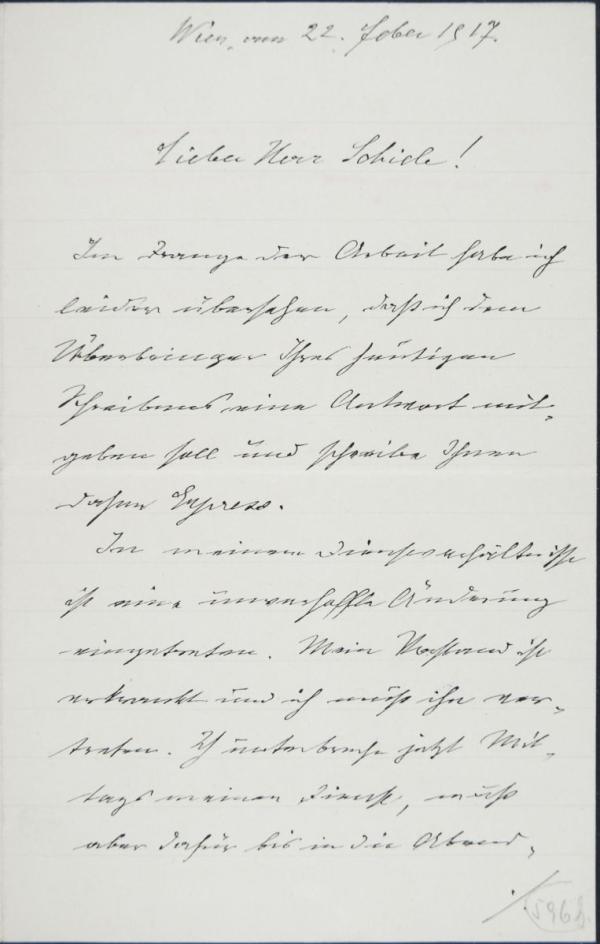 Letter from Heinrich Benesch to Egon Schiele 