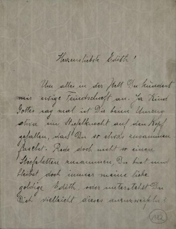 Brief an Edith Harms, vermutlich von Willi Wachalowski
