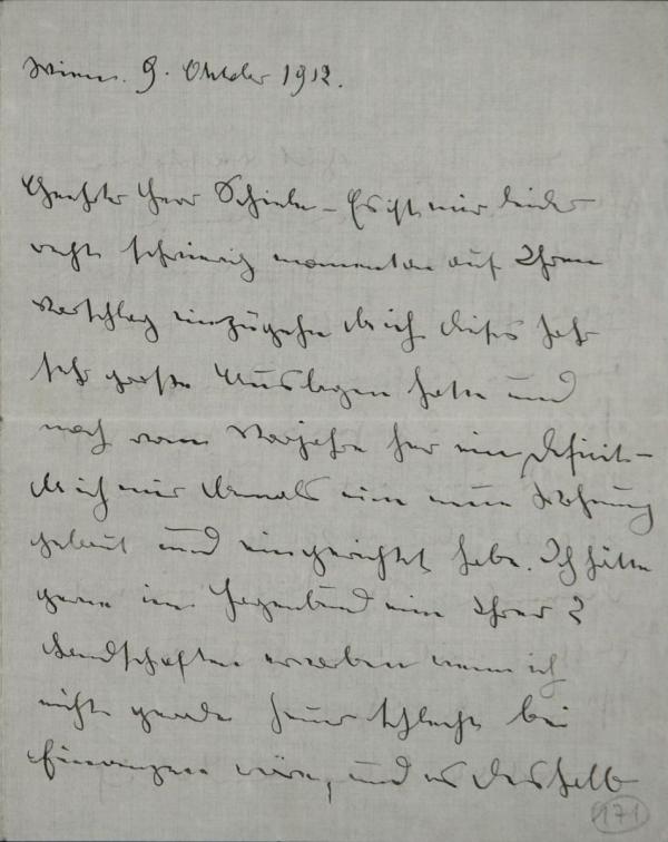 Brief von Magda Mautner von Markhof an Egon Schiele