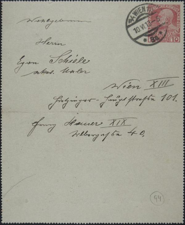 Letter from Franz Hauer to Egon Schiele Bild 2