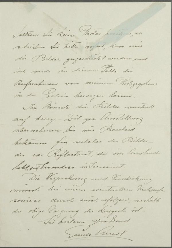 Brief von Guido Arnot an Egon Schiele Bild 2