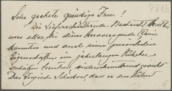 Calling card with a note of condolence from Guido Arnot to Josefine Harms on Egon Schiele’s death