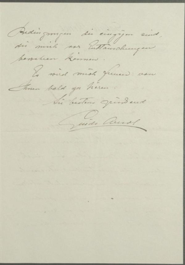 Brief von Guido Arnot an Egon Schiele Bild 4