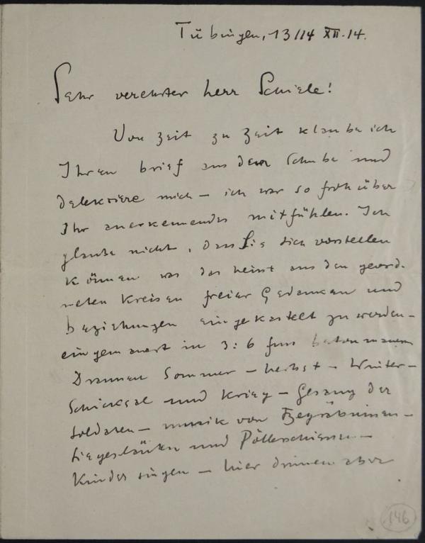 Brief von Karl Otten an Egon Schiele