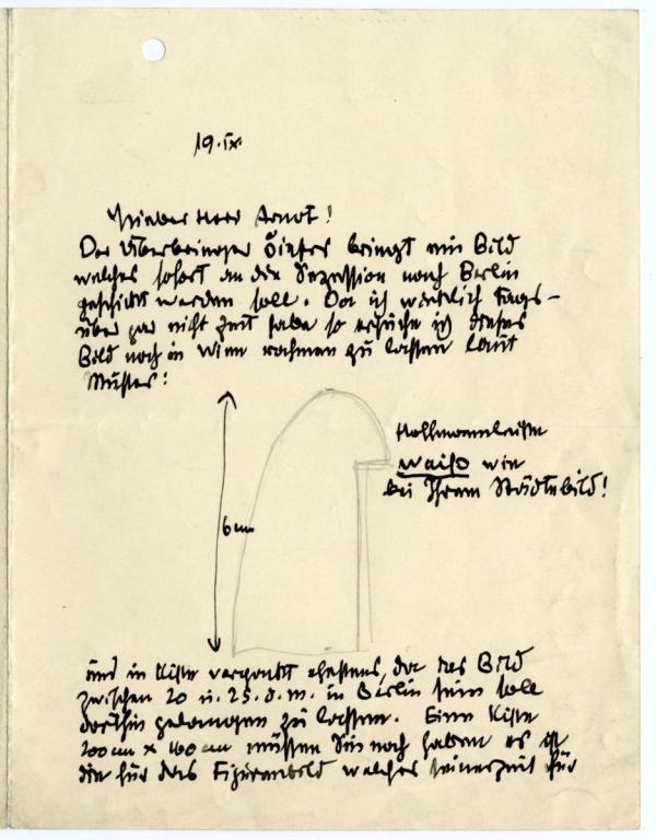 Brief von Egon Schiele an Guido Arnot