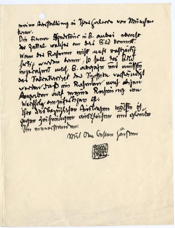 Letter from Egon Schiele to Guido Arnot Bild 2