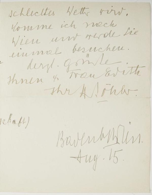 Brief von Heinrich Böhler an Egon Schiele Bild 3
