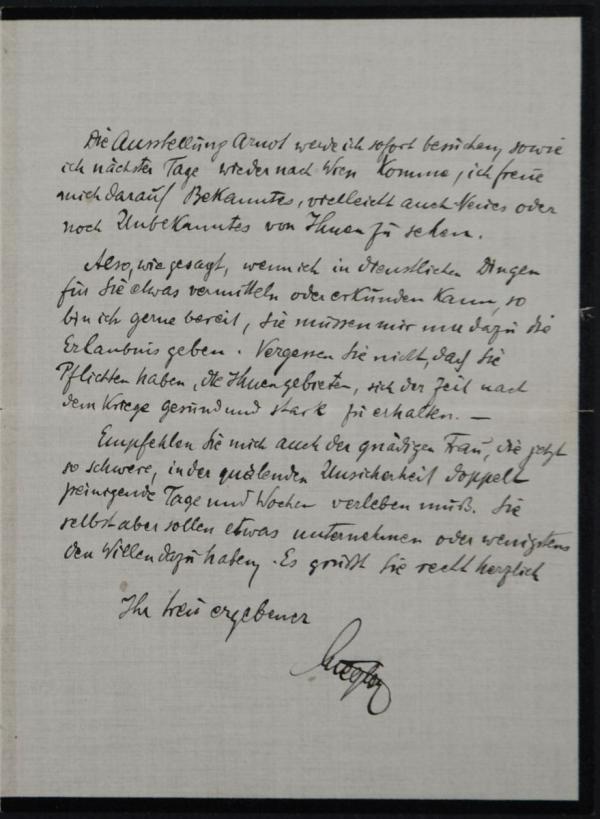 Brief von Leopold Liegler an Egon Schiele Bild 3