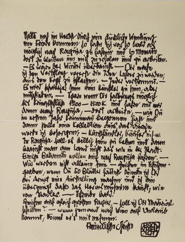 Letter from Egon Schiele to Anton Peschka Bild 2