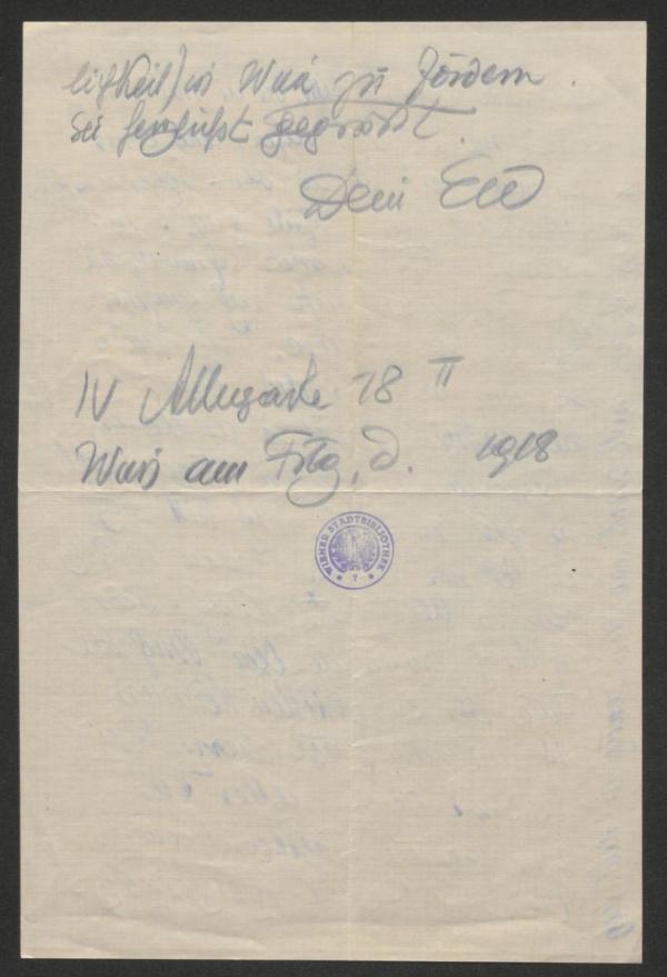 Brief von Ernst Wagner an Arthur Roessler Bild 2