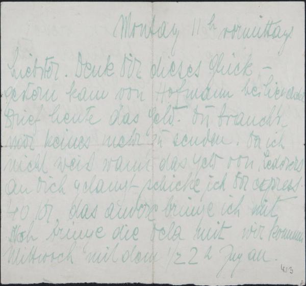 Letter from Edith Schiele to Egon Schiele